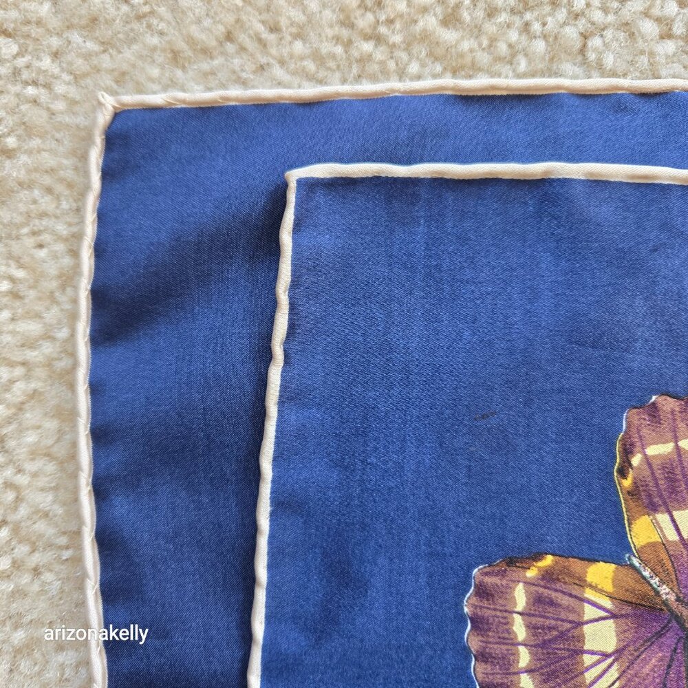 Silk Scarf Butterflies Hand-Rolled Butterfly - Picture 12 of 13